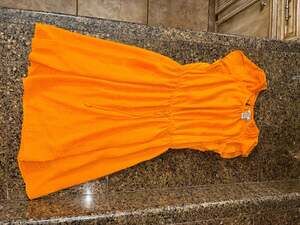 H&M Orange Swiss Dot Short Sleeve Elastic Waist Dress Size 2
